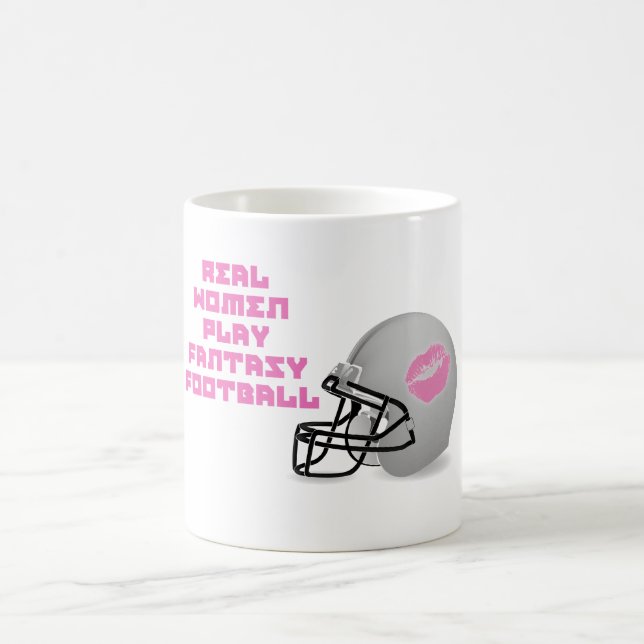 Real Women Play Fantasy Football Coffee Mug (Center)