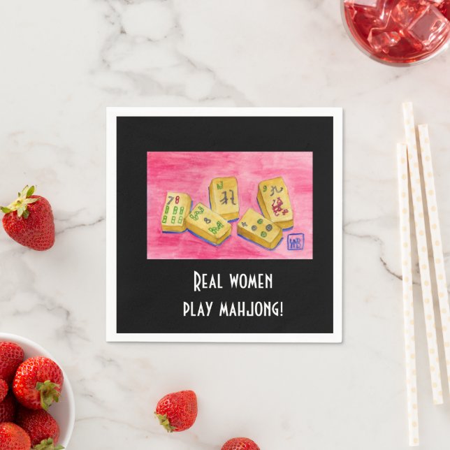 Real Women Play Mahjong Napkins (Insitu)