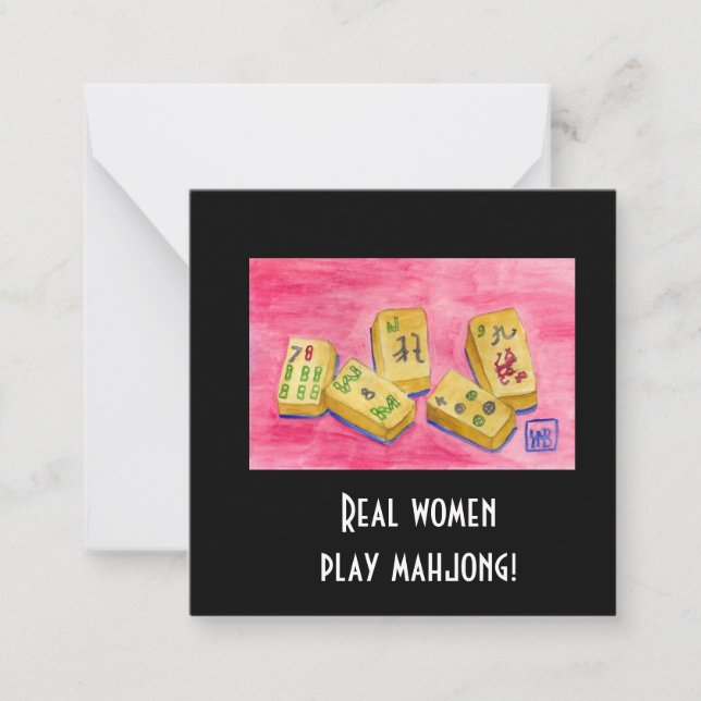 Real Women Play Mahjong Note Card (Front)