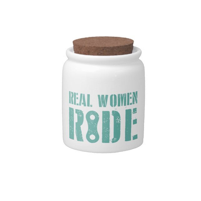 Real Women Ride Candy Jar (Front)