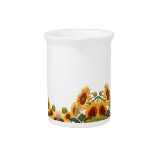 Real Yellow Sunflowers  Mug Beverage Pitcher