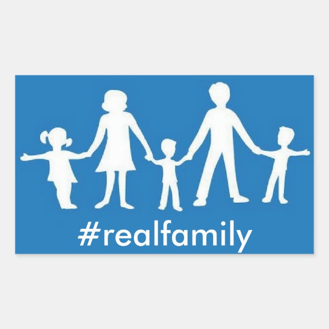 #realfamily Sticker, Traditional Marriage Values Rectangular Sticker (Front)