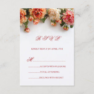 Realistic 3D Flowers Flowers Wild Roses RSVP Card