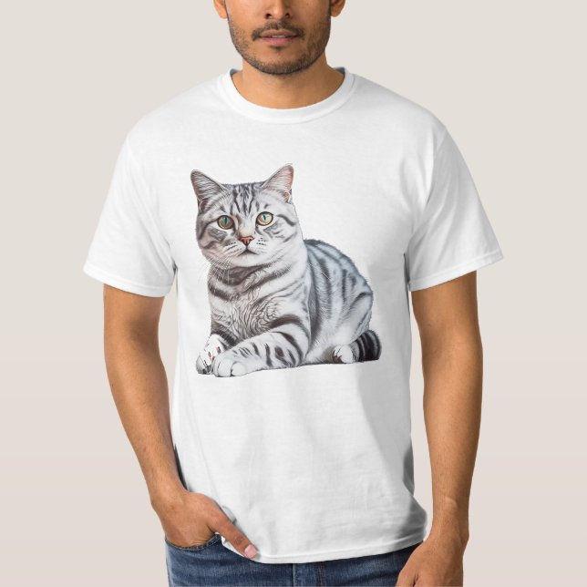 Realistic American Shorthair Print - Feline Koutur T-Shirt (Front)