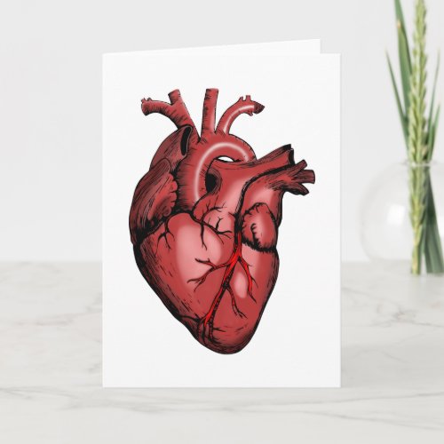 Realistic Anatomical Heart Image Card