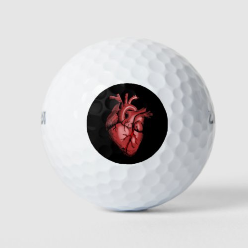 Realistic Anatomical Heart Image Golf Balls