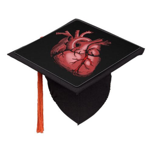 Realistic Anatomical Heart Image Graduation Cap To