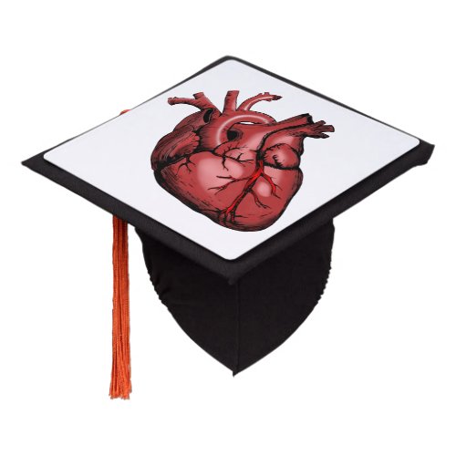 Realistic Anatomical Heart Image Graduation Cap Topper