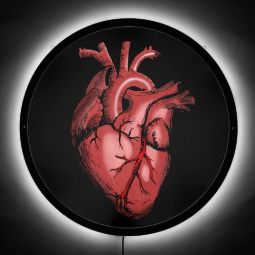 Realistic Anatomical Heart Image LED Sign