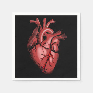 Realistic Anatomical Heart Image Napkins