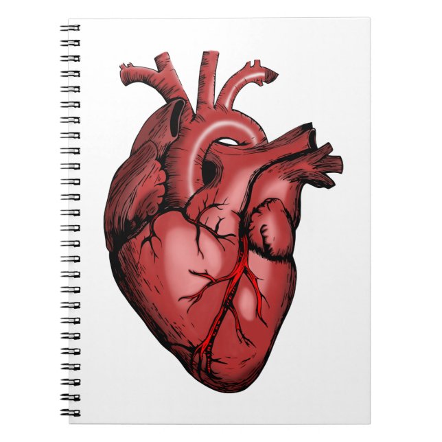 Realistic Anatomical Heart Image Notebook (Front)