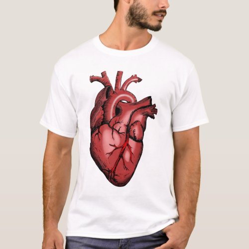 Realistic Anatomical Heart Image T_Shirt