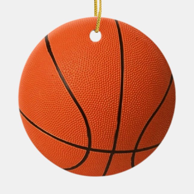 Realistic and cool Basketball Ceramic Ornament (Front)