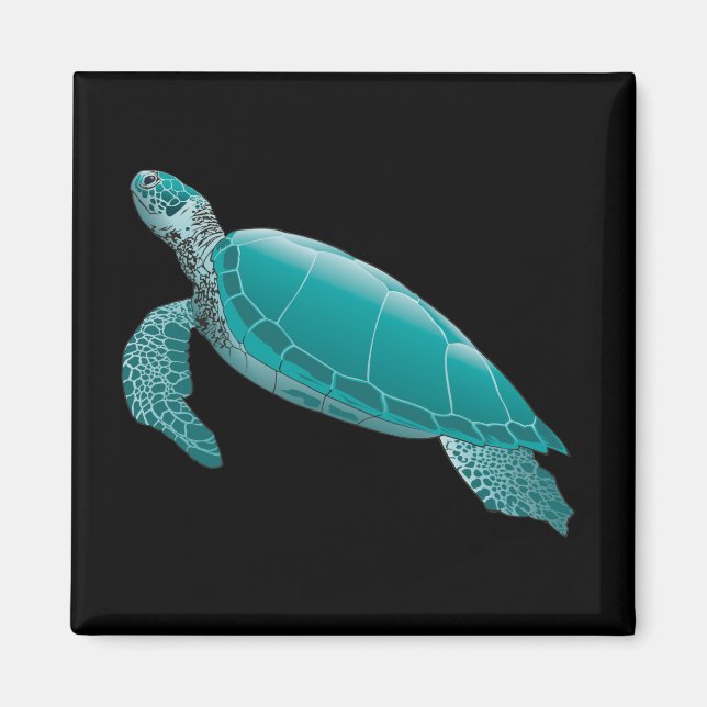 Realistic animated Sea Turtle Magnet (Front)