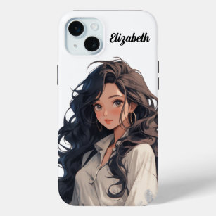 Realistic anime girl  iPhone 15 plus case