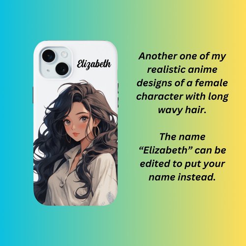 Realistic anime girl  iPhone 15 plus case