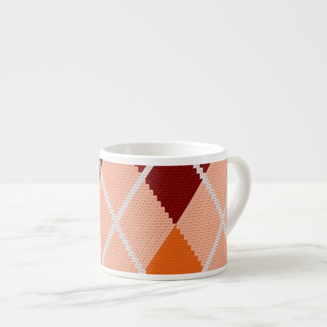 Realistic Argyle Cloth Espresso Cup (Front Right)