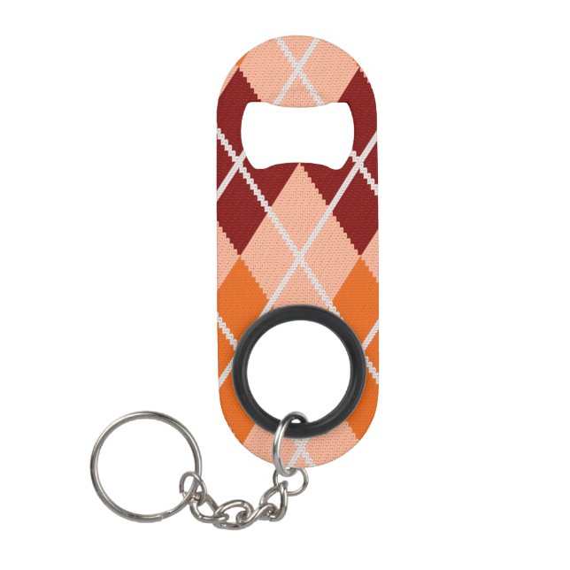 Realistic Argyle Cloth Keychain Bottle Opener (Front)
