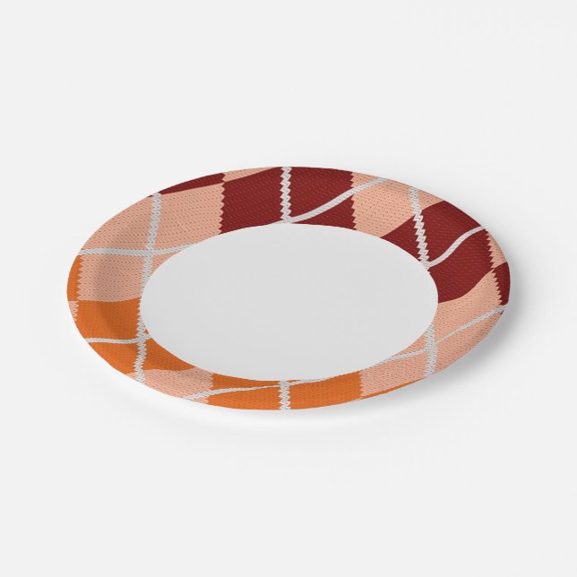 Realistic Argyle Cloth Paper Plates (Angled)