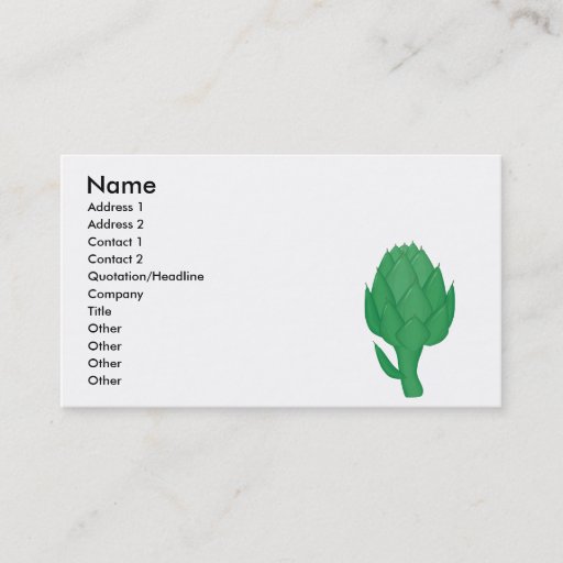 Customizable realistic artichoke business cards