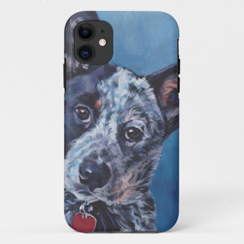 realistic australian cattle Dog Fine Art Painting iPhone 11 Case