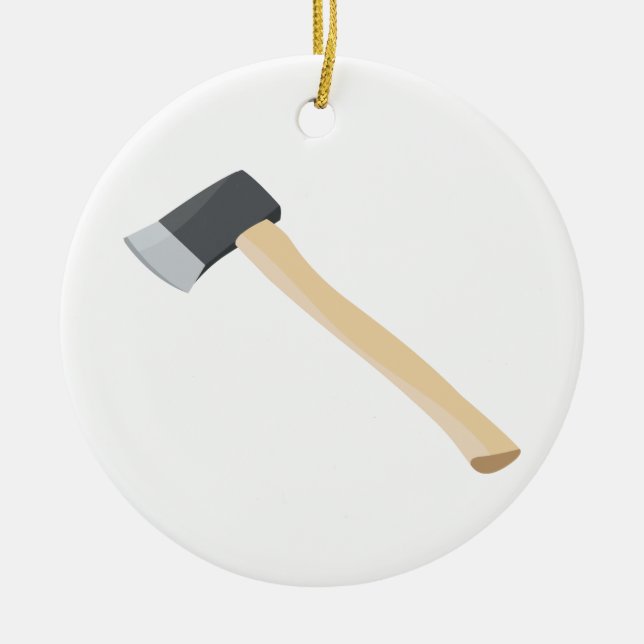 Realistic Axe Ceramic Ornament (Front)
