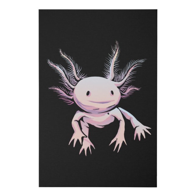 Realistic Axolotl Animal Faux Canvas Print (Front)