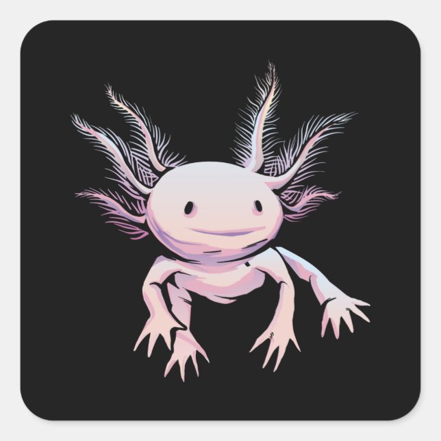 Realistic Axolotl Animal Square Sticker (Front)