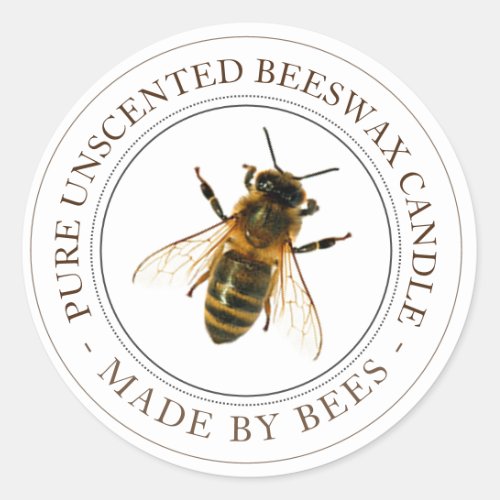 Realistic Bee Beeswax Candle Editable Label