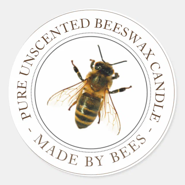 Realistic Bee Beeswax Candle Editable Label Zazzle