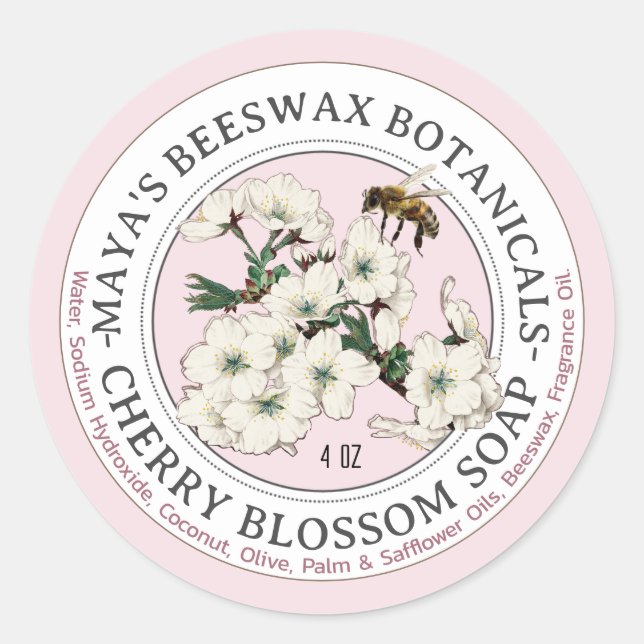 Realistic Bee Beeswax Scented Soap Product Label (Front)