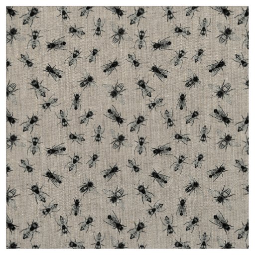 Realistic Bee Colony Illustrated Fabric