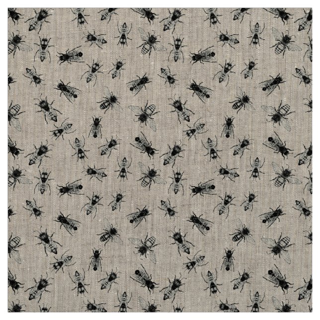 Realistic Bee Colony Illustrated Fabric (Swatch)