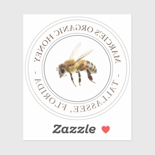 Realistic bee Honey Transparent Car Window Sticker