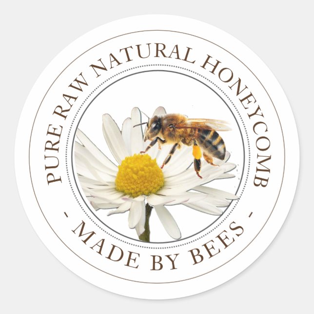 Realistic Bee Honeycomb Editable Label (Front)