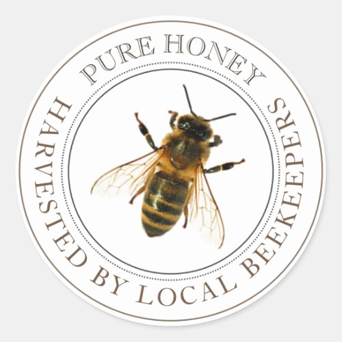 Realistic Bee Local Honey Label