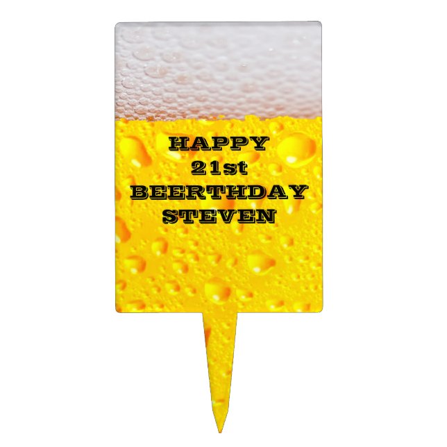 Realistic Beer Cake Topper (Front)