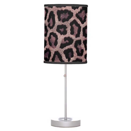 Realistic bengal cat, leopard fur print, wildlife table lamp (Front)