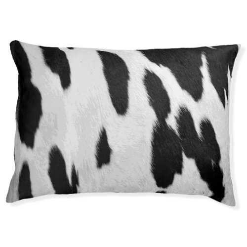 Realistic Black and White Holstein Cowhide Look Pet Bed