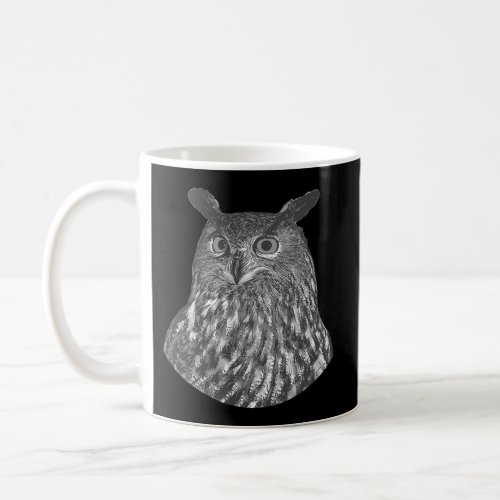 Realistic Black And White Owl Portrait Owl Coffee Mug