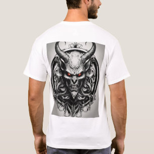 Realistic Black and White Satanic Logo - Circular T-Shirt