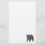 realistic black bear design stationery