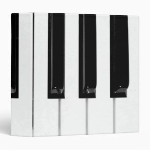 Realistic Black White Piano Keyboard Keys Binder