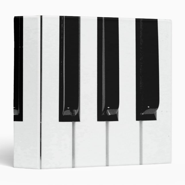 Realistic Black White Piano Keyboard Keys Binder (Front/Spine)
