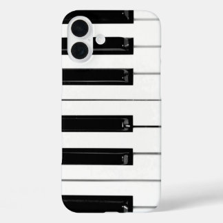 Realistic Black White Piano Keyboard Keys iPhone 16 Plus Case