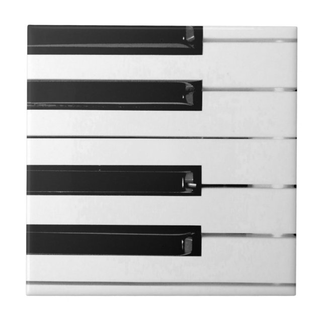 Realistic Black White Piano Keyboard Keys Ceramic Tile (Front)