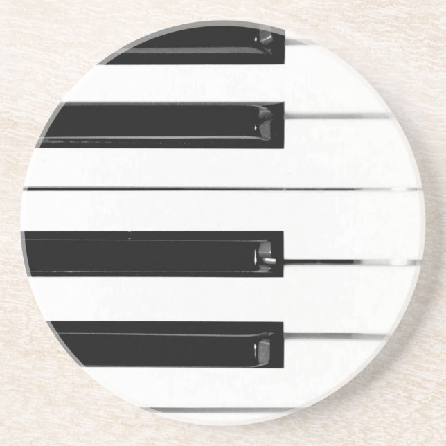 Realistic Black White Piano Keyboard Keys Coaster (Front)