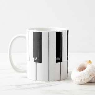 Realistic Black White Piano Keyboard Keys Coffee Mug
