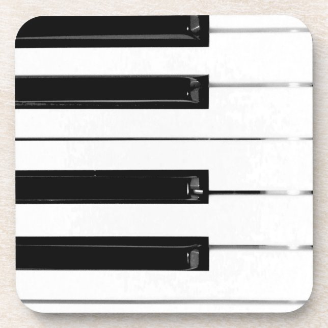 Realistic Black White Piano Keyboard Keys Drink Coaster (Front)