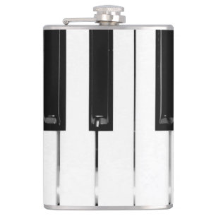 Realistic Black White Piano Keyboard Keys Flask